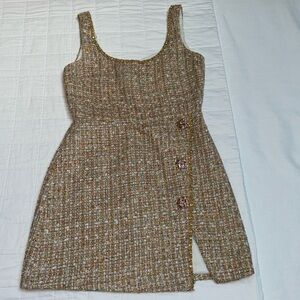 Self-Portrait
Gold Tinsel Boucle Mini Dress Mini Dress Size Small | US4